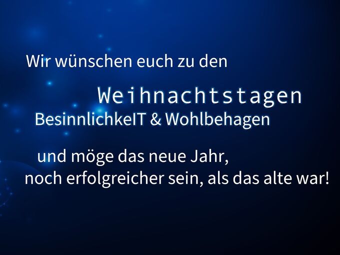 Weihnachtsgrüße der DCI Data Center Intelligence GmbH
